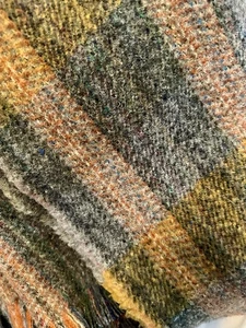 Pure New Wool Tweed Blanket Throw 63x70” Great Britain Autumn Colors - Picture 1 of 13