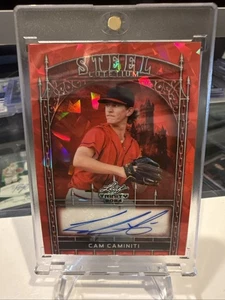 2024 Leaf Trinity Cam Caminiti Red Cracked Ice Auto #3/3 🔥 Braves - Picture 1 of 4