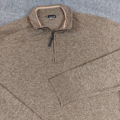 Smartwool Sweater Mens XL Brown 1/2 Zip Sparwood Wool Blend Pullover Rib Knit - Image 1 of 4