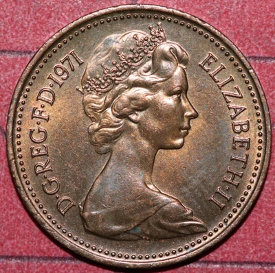 Great Britain   1971  One Penny Crown Portcullis-   Foreign Coin  20.23mm - Image 1 of 2