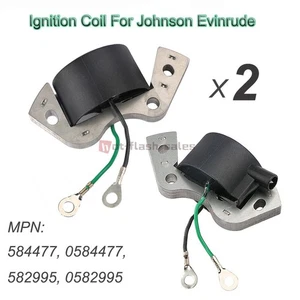2x Bobina accensione per Johnson Evinrude OMC sostituisce 584477 0584477 582995 0582995 - Foto 1 di 8