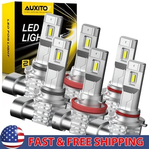 9005 9006 H11 Fog Bulb Kits Combo LED Headlight 6500K White High Low Beam 4/8pcs - Picture 1 of 24