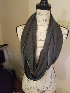 Gertex Infinity Scarf Charcoal Gray one Size 42" Long By 13" Wide EUC - Picture 1 of 5