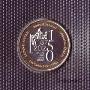 SWITZERLAND BIMETALLIC 10 FRANCS 2025 "150 years Federal Court" UNC RAR - Picture 1 of 2