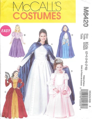 Uncut McCall's Sewing Pattern M6420 Children's Girls Storybook Costumes Size 3-8 - Image 1 of 2
