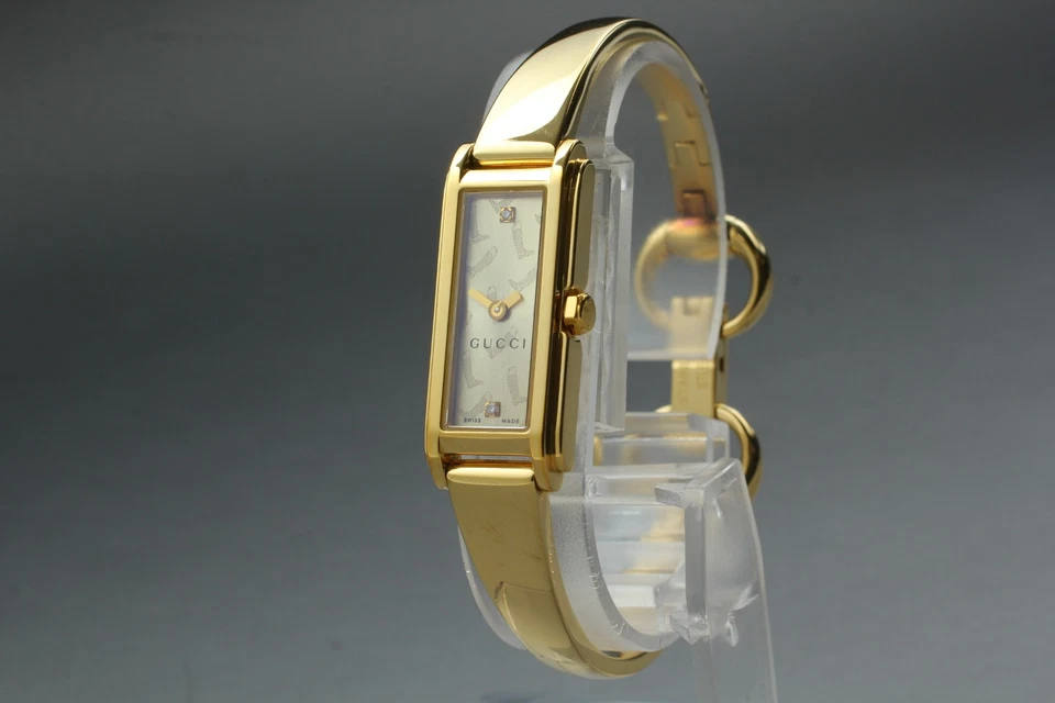 Near MINT Vintage Gucci 109 1P Diamond 14mm Quartz Boots Gold Dial Women’s Watch - Image 1 of 4