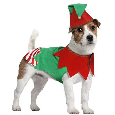 FIESTAS GUIRCA Christmas Pet Dog Santa's Elf Fancy Dress Costume Animal Xmas Party Outfit fg