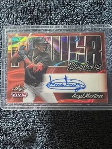 2024 Leaf Vivid Autograph Angel Martinez Power Brokers Orange 2/3. Guardians CF - Picture 1 of 6