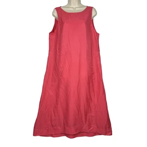 J Jill Kleid Damen Large Rot Ärmellos Leinenmischung A-Linie Tank Maxi Sommer - Bild 1 von 12