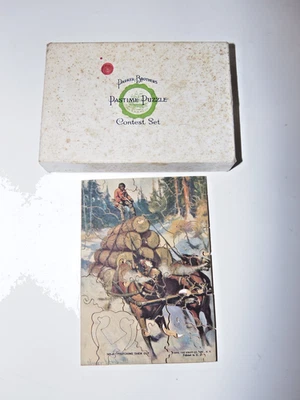 Parker Brothers Pastime Puzzle Contest Set No 2 “Coming of the Lumberman” Wood - Image 1 of 4