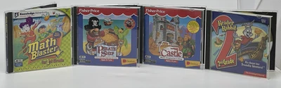 Lote de 4 Juegos PC Niños - Math Blaster, Barco Pirata, Castillo, Conejo Lector Foto 1 de 4