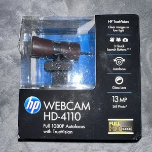 Cámara web HP HD-4110 enfoque automático completo 1080P con cámara de computadora PC TrueVision nueva - Imagen 1 de 8