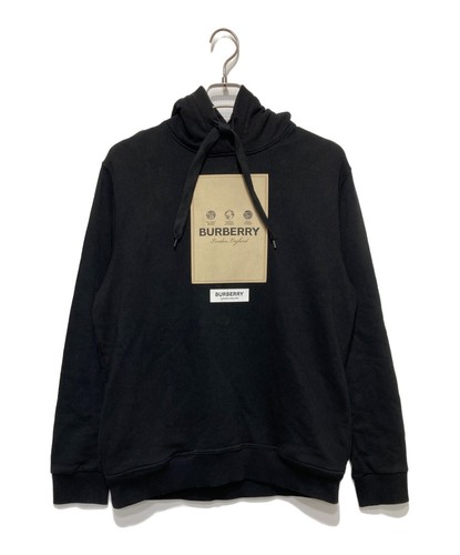 Felpa con cappuccio BURBERRY Owie Label Logo Nera Taglia:M