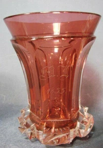 Biedermeier - Rubinglas Überfangbecher, dat. 1855.  - Picture 1 of 4
