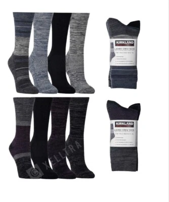 Novas meias Kirkland Signature femininas tripulação lã merino extrafina, 4 pares - Imagem 1 de 4