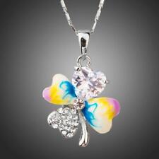 Multicolor Flower Design Heart Pendant Necklace KHAISTA RRP £30