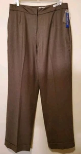 NWT! Pendleton Brown 100% Pure Virgin Wool Trouser Dress Pant Sz 14 MSRP $158 - Picture 1 of 10