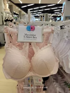 Primark Maximise Lace Racerback Bra 2 sizes bigger boost Push Up Padded Pink 🌹 - Picture 1 of 10