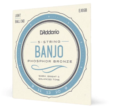Ball End D'Addario EJ69B 5-String  Banjo Strings Phosphor Bronze Light 9-20 - Image 1 of 4