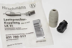 Lautsprecher-Kupplung von Hirschmann LK 91, grau, Speaker Socket, DIN 41529, NOS - Picture 1 of 5