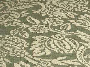 DESIGNER SOFT FURNISHING FABRIC CHELSEA HARBOUR JACQUARD CHENILLE SAGE - Picture 1 of 3