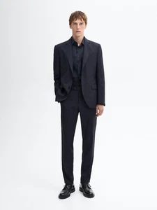 Men's Massimo Dutti Blue Suit. Jacket : 38. Pants 31". Wool - Picture 1 of 6