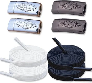 OLOEY (2pars) No Tie Shoelaces Magnetic Metal Lock Elastic Shoelaces,One Size Fi - Picture 1 of 3