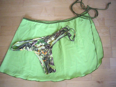 🌴EVA👙 Wickelrock Strandrock Baderock*leuchtendes Grün*Khaki*One Size Farbtrend - Bild 1 von 4