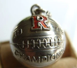 1945 Champion Girls Soccer Ball Charm Etched & Red Enamel R Butte Ca - Picture 1 of 5