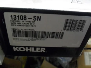 "Barra de toallas de níquel pulido Kohler K-13108-SN" a rayas - Imagen 1 de 1