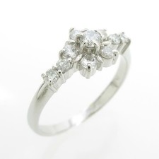 Authentic Platinum Flower Diamond ring  #260-002-999-1068