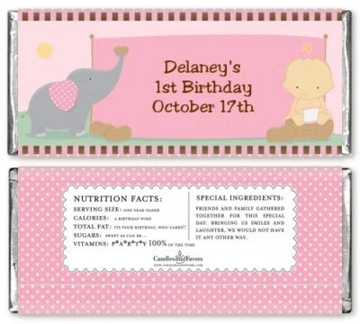 Envolturas personalizadas de barra de caramelo para fiesta de cumpleaños Our little Girl Peanut's -  Foto 1 de 2