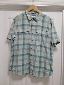 Columbia Shirt Mens Large Short Sleeve Plaid Vented Pockets Fishing Outdoor - Picture 1 of 11