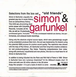 Simon & Garfunkel - Old Friends - Selections From Box Set Promo CD - CSK-2948-S2 - Picture 1 of 2