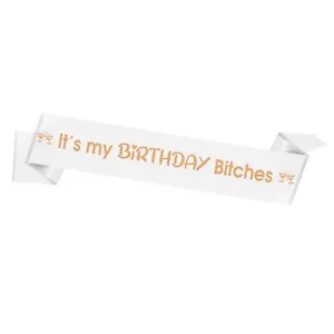 White Birthday Girl Sash Birthday Decorations for Her Birthday Sash for Women... - Picture 1 of 6
