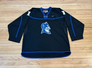 Duke Blue Devils Vintage Nike Hockey Jersey Mens XXL Black Rare Used Basketball - Picture 1 of 12