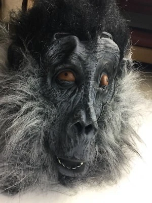 Adult Halloween/Cosplay Full Face Hair/Hairy Gorilla Latex Mask~Scary/Creepy - Image 1 of 4