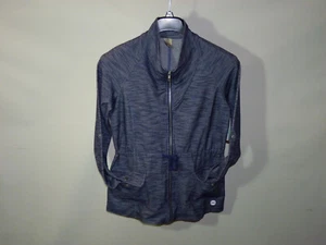 Outdoor WOMENS SIZE MEDIUM Zip Light Jogging Hiking Jacket BLUE Athletic Knit - Picture 1 of 2