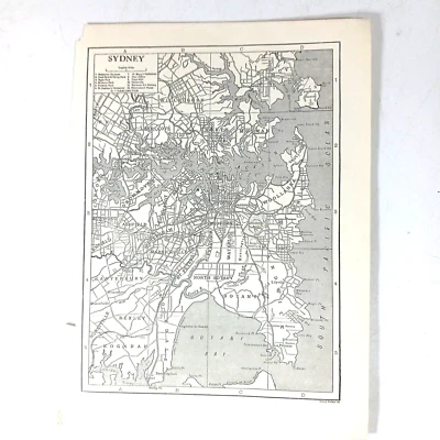 Antiguo mapa de la ciudad de Sydney Australia de la enciclopedia 1910s 1911 Foto 1 de 4
