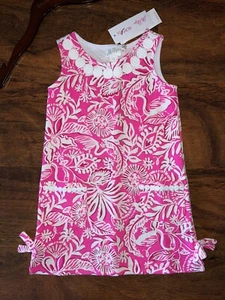 Lilly Pulitzer Girl S 4-5 Pink Absolutely Flamazing LITTLE KNIT SHIFT Dress NWT - Picture 1 of 4
