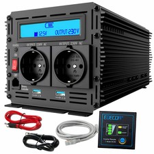 Power Inverter 3000W 6000W DC 12V a AC 220V Potenza Convertitore LCD 2 porte USB