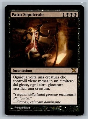 Magic The Gathering ITALIAN 10th Edition Grave Pact #144/383 MTG TCG CCG Tenth - Image 1 of 2