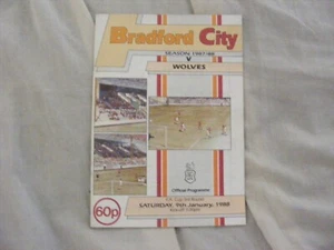 1988 BRADFORD CITY V WOLVERHAMPTON WOLVES FA CUP - Picture 1 of 1