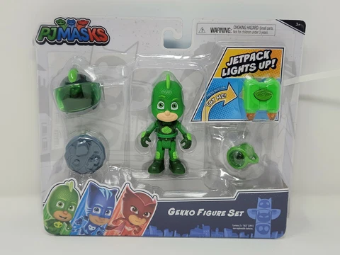 PJ Masks Gekko Super Moon Adventure Figure Set w/ Light Up Jet Pack Heroes Green Cover
