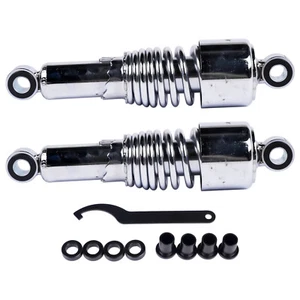 Chrome 10.5" Rear Shocks Absorbers Lowering For Harley Road King Tour Glide FLT - Picture 1 of 12