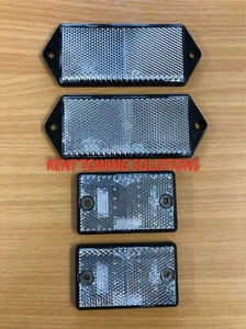 X4 New Bulk RADEX Maypole Silver, Clear, White Rectangular Drilled Reflectors - Picture 1 of 7