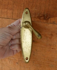 VTG Oval Brass Metal Door Handle 5 3/8" for Closet? Rod Broken Repair RePurpose - Picture 1 of 12
