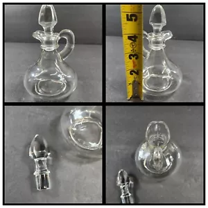 Vinagre de aceite vintage de vidrio transparente de 5 1/2" de alto - Imagen 1 de 9