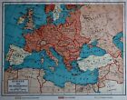 Vintage 1944 Atlas Map World War WWII Europe, Mediterranean & The Far East L@@K!