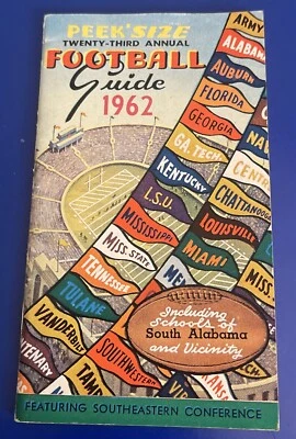1962 Peek SEC Football Guide / Alabama - Bear Bryant / Auburn - Shug Jordan NICE - Image 1 of 4